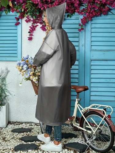 Unisex Raincoat Waterproof Poncho Reusable Black Camping Festival Grey colour - Picture 2 of 6