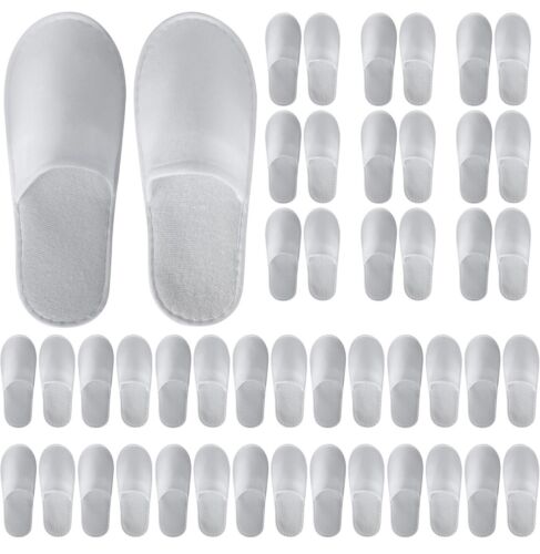 24 Pairs Disposable Slippers For Guests,Bulk Slippers For Hotel,Spa,Travel
