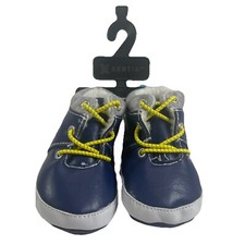 XERITA NWT Blue Crib Shoes Sz 3 Infant Boys Casual Fuzzy
