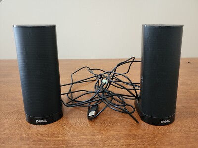 Dell PC Computer Desktop Laptop AX210 USB 2.0 Powered Speakers-BLACK-OEM Genuine