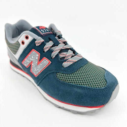 New Balance 574 Classics Navy Blue Grey Kids Running Sneakers KL57401P - Picture 2 of 6