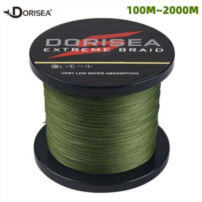 Lenza Intrecciata Dyneema Corda Da Pesca Intrecciata Dyneema Power Line | 100-2000 Metri, Carico 6-300 Libbre | Verde Militare A Bassa Visibilità Linea Da Pesca Alta Resistenza - Foto 4