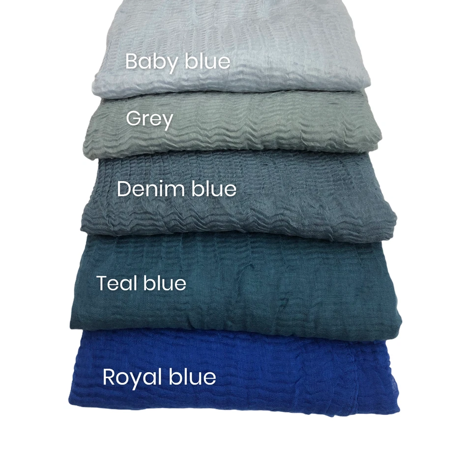 New Style Cotton Crinkle Pleated Plain Maxi  Large Hijab Scarf  Headscarf Muslim - Image 3 of 4