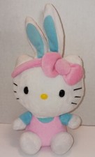 TY Hello Kitty blue Easter Bunny Ears by Sanrio Anime Plush Stuffed toy 2013