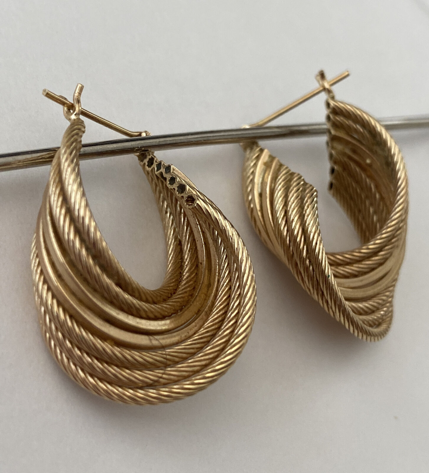 Twisted Braid 14K Yellow Gold Hoop Earrings - image 6