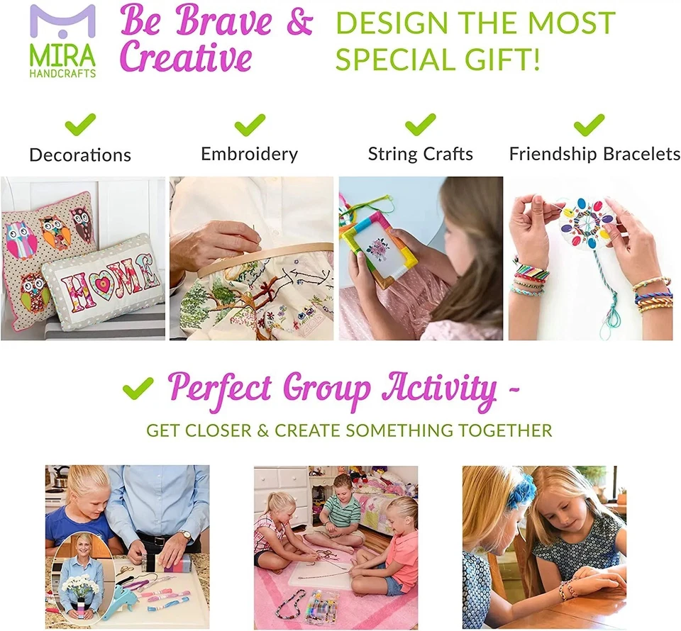 50Skeins Embroidery Floss Rainbow Color Per Pack Cross Stitch Threads Friendship - Image 2 of 4