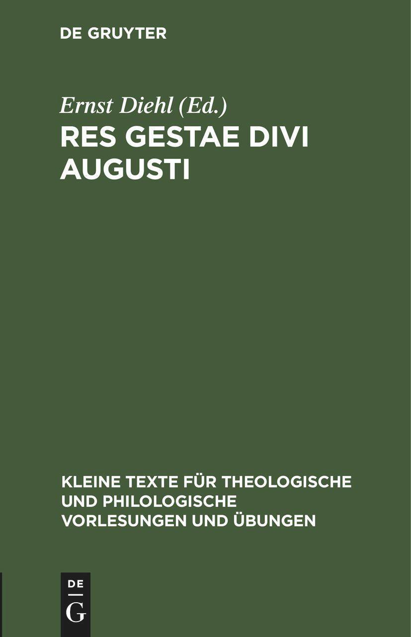 Thumbnail - Res Gestae Divi Augusti, Ernst Diehl