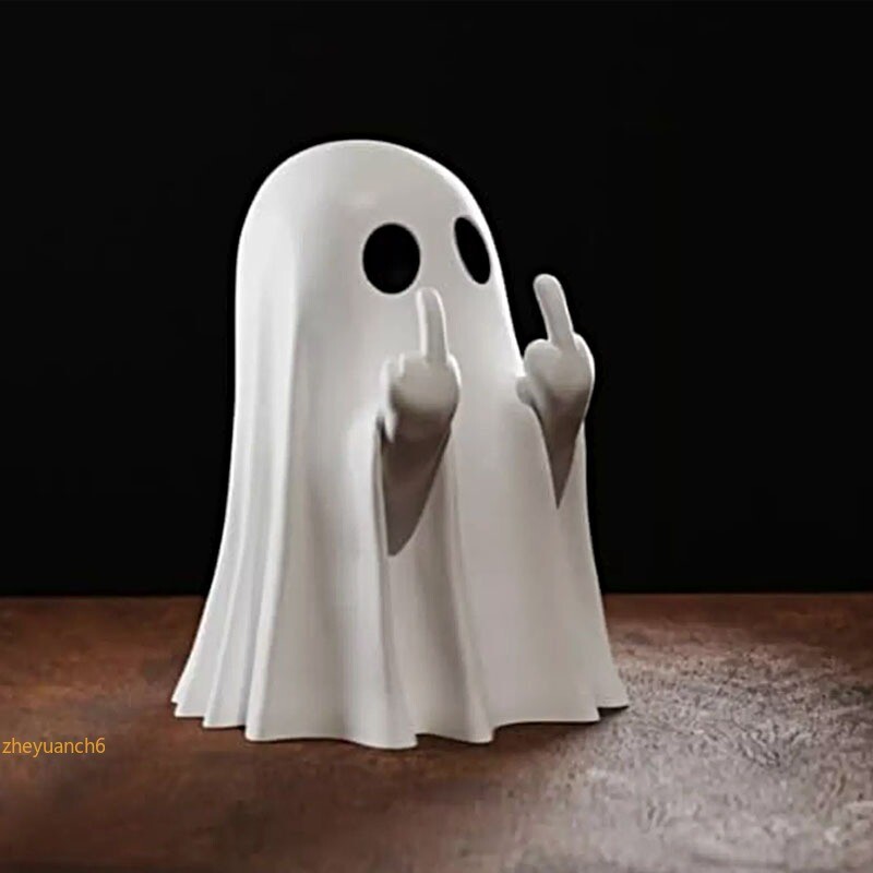 Halloween Ghost Figurine Resin Garden Sculpture Home Ornament Scary Statue Gift