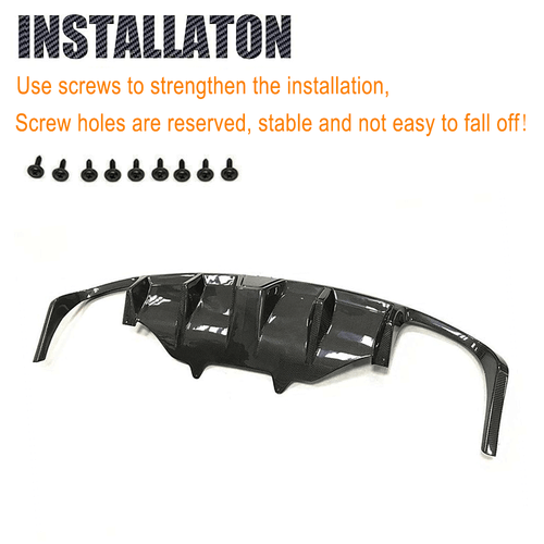 Fit For Porsche Macan 2014-20 REAL Carbon Fiber Rear Bumper Diffuser Lip Spoiler - Picture 7 of 8