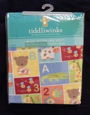 TIDDLIWINKS ABC 123 FITTED CRIB SHEET 100 COTTON NEW