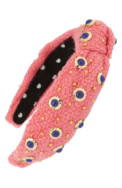 Lele Sadoughi Pink Solid Fabric Padded Knotted Headband for Women Amazon.com: Lele Sadoughi Woven Knotted Headband - Pink  main image 3