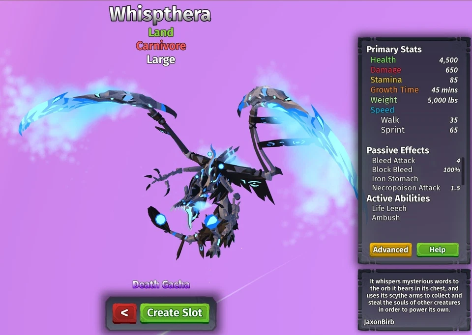 Whispthera Species | Creatures of Sonaria | Roblox