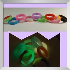 Glow Dark Glitter Sparkling Sparkle Women Silicone Wedding Sport Ring 6 7 8 9