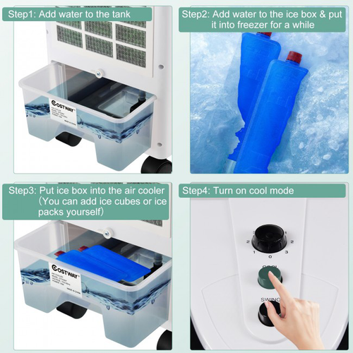 3-In-1 Portable Evaporative Air Cooler with Filter Knob for Indoor - 第 10/11 張圖片