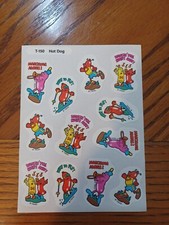 Vintage Trend Stinky Stickers sheet 12 Scratch  Sniff Hot Dog T-150