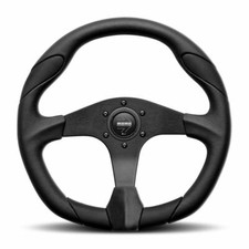 Momo Quark 350mm Steering Wheel Leather Black Genuine Vquark350blk