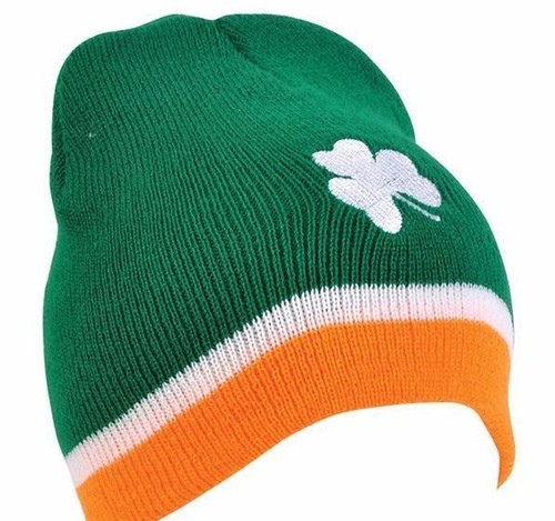Shamrock Irish Beanie Winter Hat 