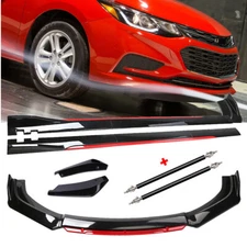 For Chevrolet Cruze Front Bumper Lip Spoiler Splitter Body Kit Glossy Black Red