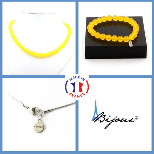 ALCHIMIA Bracciale Unisex Con Buddha E Pietre Naturali Calcite Gialla 8mm - Fatto A Mano In Italia, Filo Elastico, Confezione Regalo