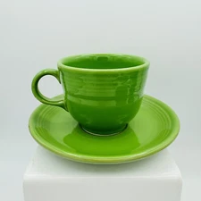 Fiesta Firstaware Tea Cup Saucer Medium Green Homer McLaughlin