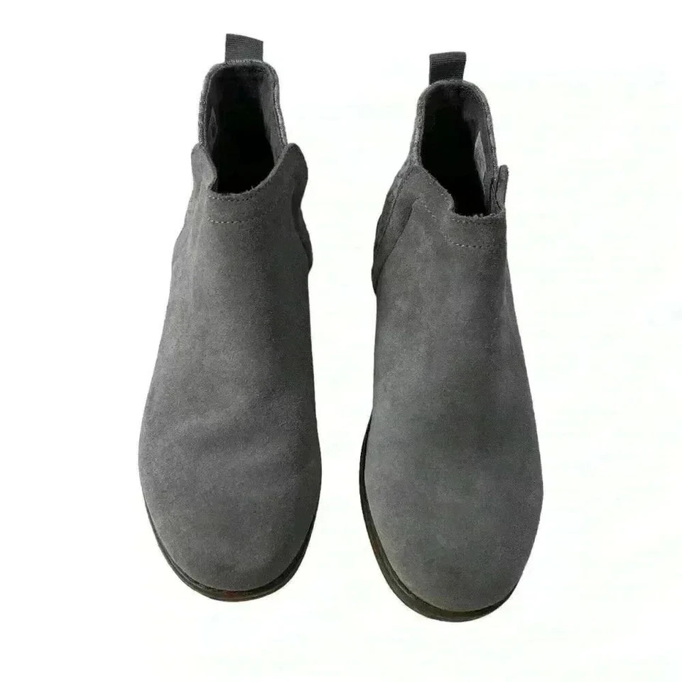 Botín de gamuza TOMS clásico para niñas jóvenes Deia sin cordones acero-gris Foto 2 de 4