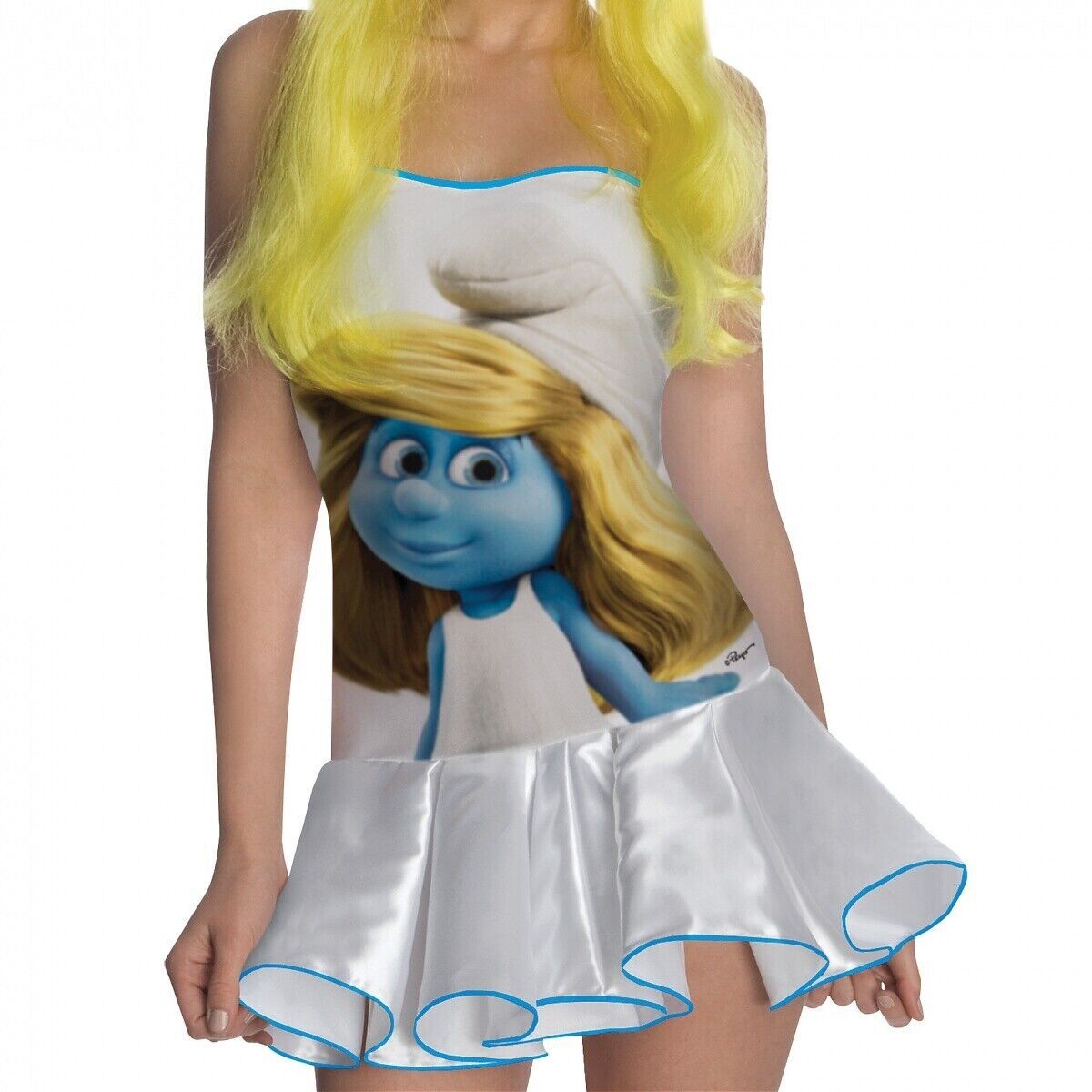 chinese dress ladies Funidelia Official Smurfette Costume for Women, The Smurfs Adult Funny  Costume, Carnival Fancy Dress, Halloween and Hen Party main image 1