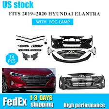 New Complete Front Bumper Set W/ Fog Lamp Fits 19-20 Hyundai Elantra Korea Built