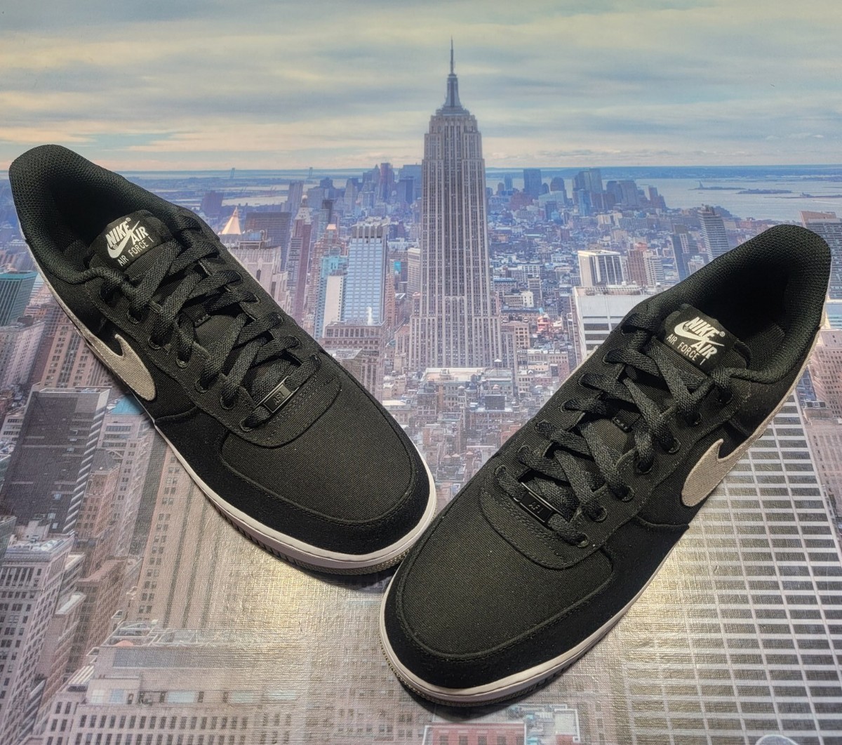Nike iD By You Air Force 1 Low Canvas Black/Grey-White Size Nike iD By You Air Force 1 Low Canvas Black/Grey-White Size