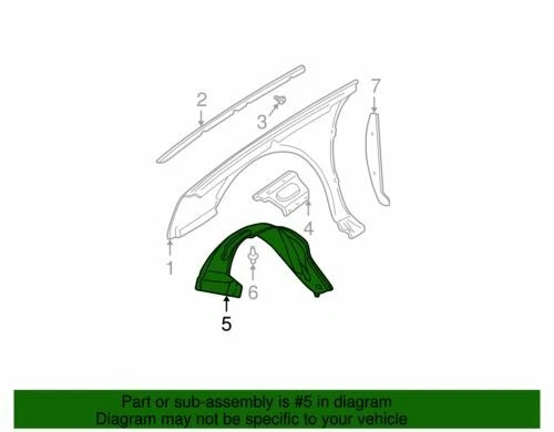 Guardabarros delantero genuino GM 2000-2005 Cadillac Deville forro protector contra salpicaduras 25740094 Foto 2 de 2