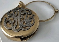 Vintage Gold Tone Hattie Carnegie Magnifying Glass Pendant 2 inch by 2.5 inches