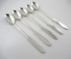 Georg Jensen MERMAID Denmark 5 Iced Tea Spoons EPNS Silverplate Flatware