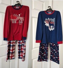 Eddie Bauer Boys Pajama Set Size L 14/16 Long Sleeve Top  Pants 2 pj sets 