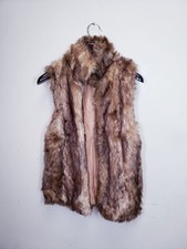 New Universal Thread Brown Faux Fur Open Vest Size Medium