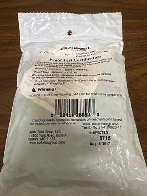 CAMPBELL 5779245 COUPLING LINK 1/2'' SYSTEM 10 ALLOY CHAIN, 15000 LB LOAD LIMIT