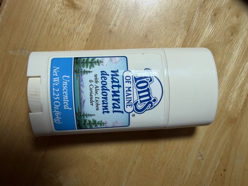 Tom's of Maine natural deodorant unscented with Aloe, Lichen & Coriander 2.25 oz