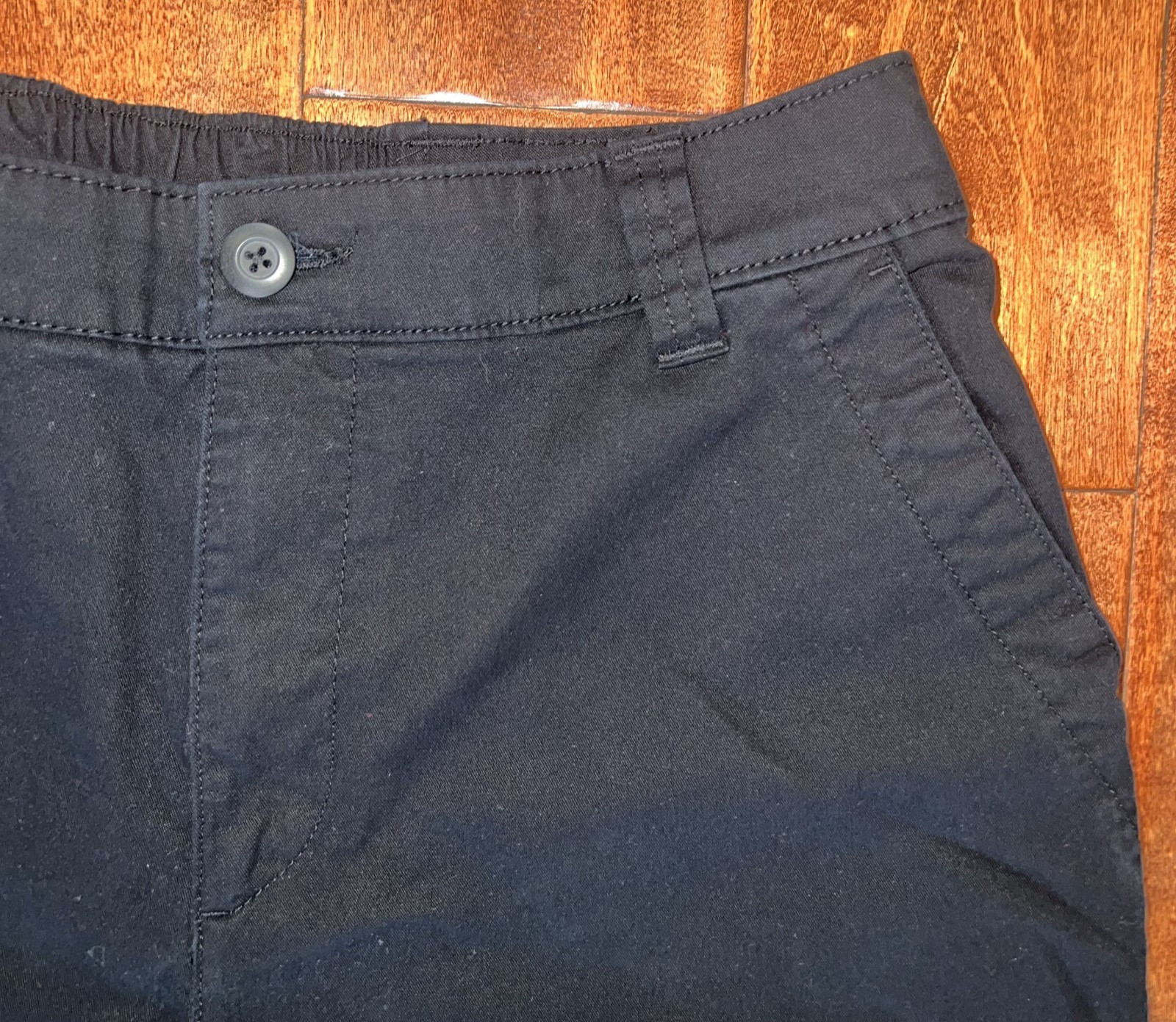 Gap OG Chino Pants Womens Petite Large Black Easy Pant Waist 98percent Cotton image 5