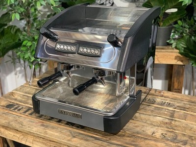 EXPOBAR ELEGANCE COMPACT 2 GRUPPEN ESPRESSOMASCHINE EDELSTAHL & SCHWARZ WAGEN
