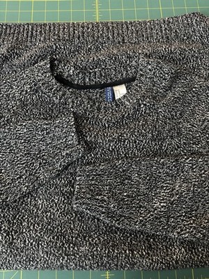 Men's Sweater DIVIDED BY HM Blue and White Cotton weave knit long sleeves heavy