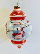 Pier 1 One Imports Li Bien Reverse Painted Christmas Ornament 2011 Penguin W/box