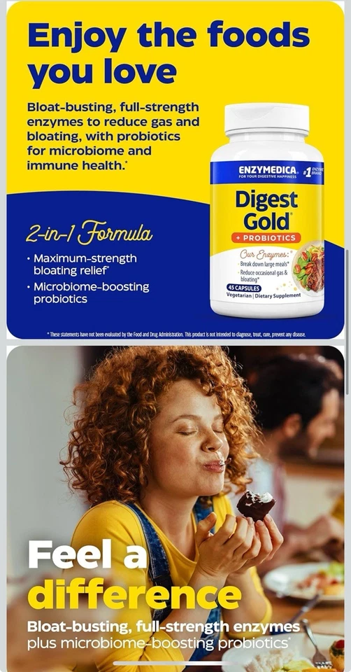 Enzymedica Digest Gold + Probióticos Fórmula 2 en 1 para la Salud Intestinal Digestiva E... Foto 4 de 4