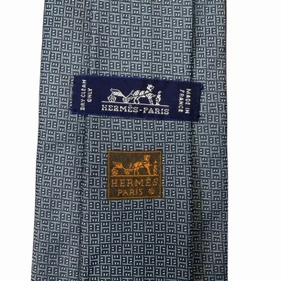 Hermes Men's Recent Tie ''H'' Logo Blue Jacquard Silk 659094T 3.25'' (W) x 60'' (L)