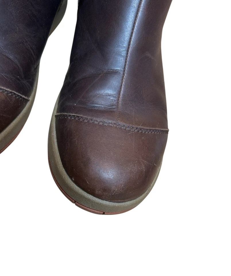 CHACO Darcy Impermeable Chelsea Botines Para Mujer 8.5 Marrón Cuero Cremallera Lateral Foto 4 de 4