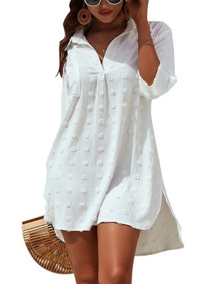 Blooming Jelly Womens Swimsuit Coverups White Chiffon Bathing Suit Cover Up B...