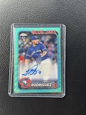 2024 Topps Chrome Yariel Rodriguez RC Rookie Auto Aqua Wave /199 Blue Jays