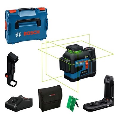 Bosch Linienlaser GLL 12V-100-33 CG1x 2,0 Ah + Universalhalter LB 10 + DK 20