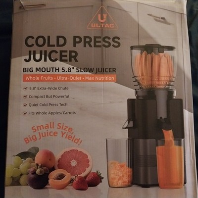Ultac 400W Cold Press Juicer 5.8'' Wide Feed Chute Slow Masticating 60 RPM