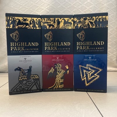 Highland Park Viking Legend Serie Valkyrie, Valknut & Valfather Komplettset OVP