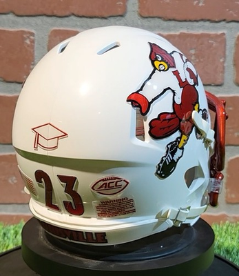 #ad Louisville Cardinals White Heisman Customized Riddell Mini Helmet $39.95