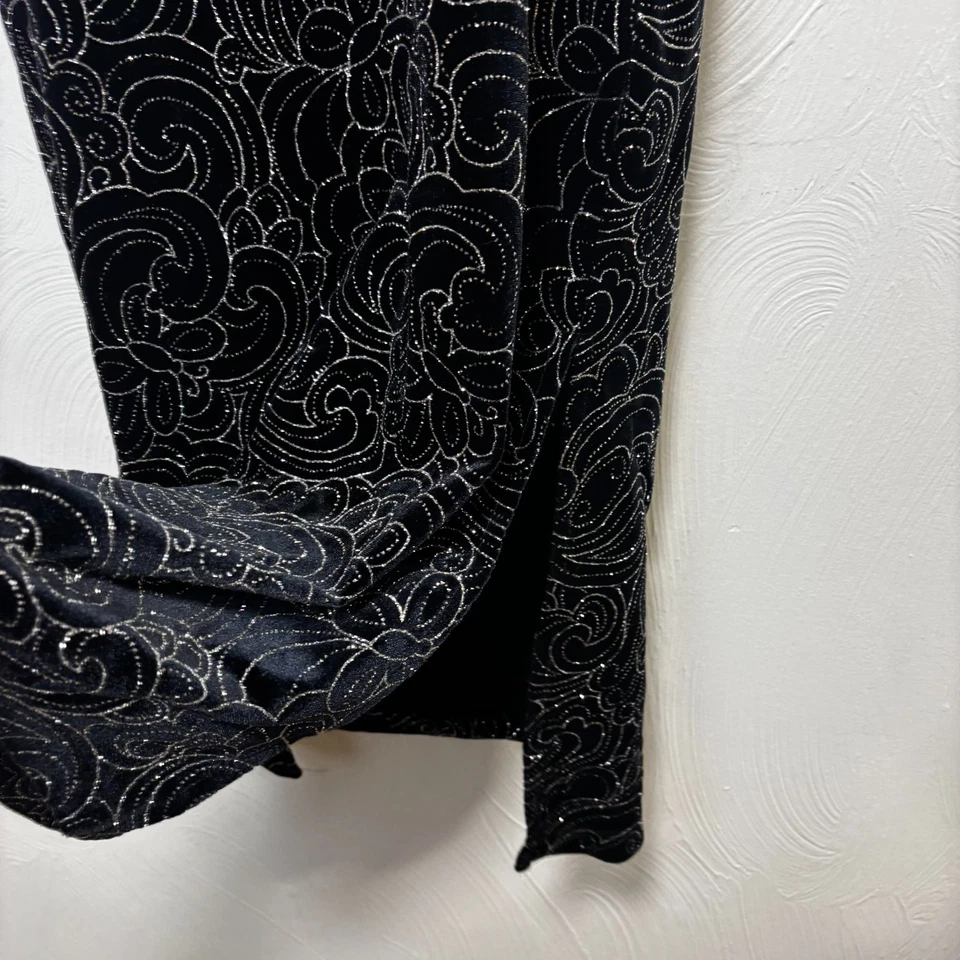 Vestido Vintage Limited Too Midi Negro Brillante Años 90 Baile Sin Mangas Cuello Alto 12 Foto 4 de 4