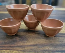 Anthropologie Mini Matte Latte Bowls - Portugal RUST -Set of 5  3.5” Earthenware